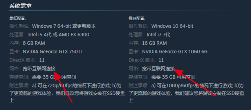 永劫无间网络配置要求